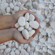 Snow white pebbles