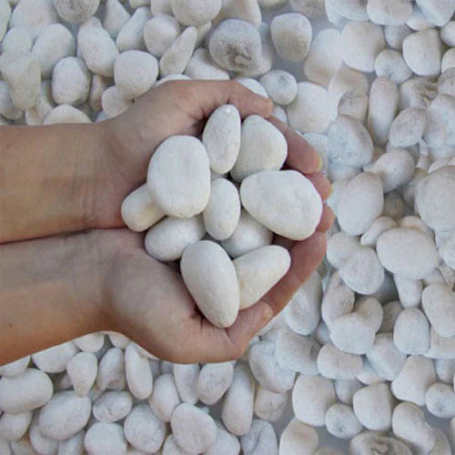 Snow white pebbles